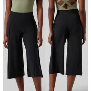NWT Athleta Cosmic Wrap Pant Women's 10 Black Athleisure Wide Leg High Rise